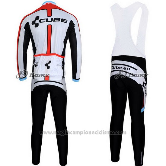 2012 Abbigliamento Ciclismo Cube Nero e Bianco Manica Lunga e Salopette